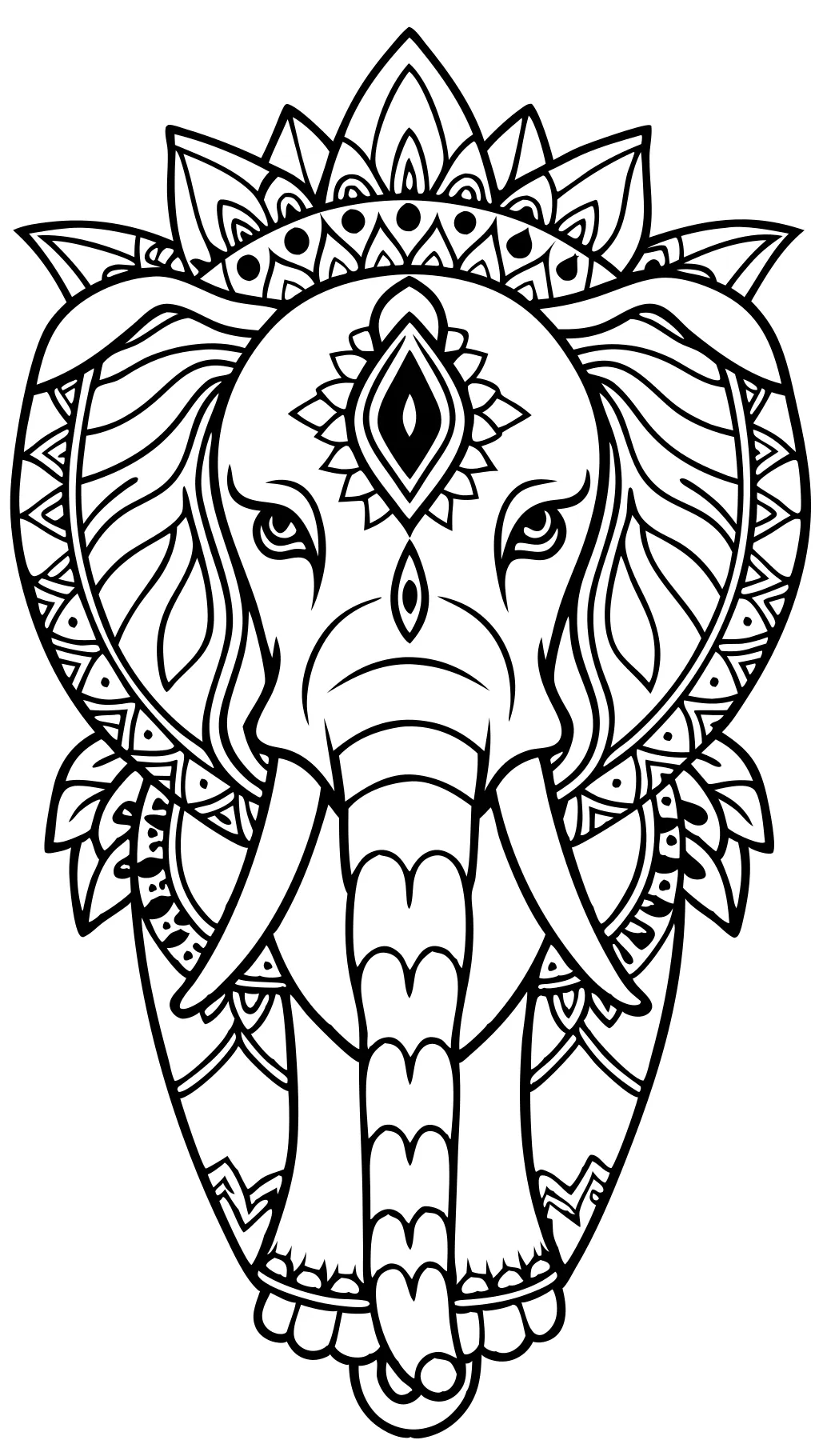 coloriages adultes des éléphants